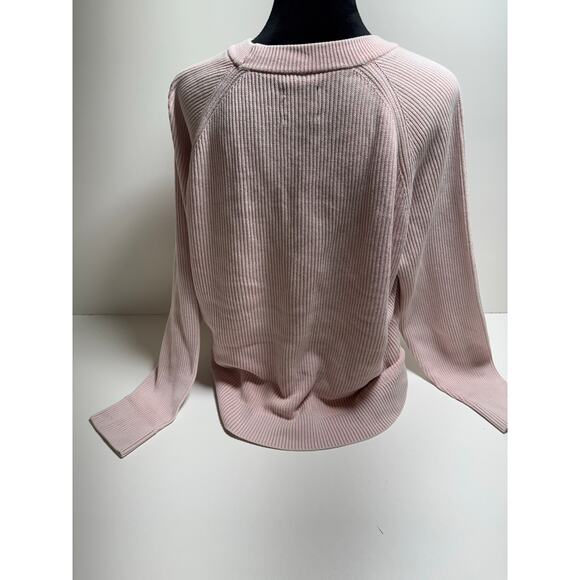 Abercrombie & Fitch Oversized Y2K Ribbed Sweater Pale Pink Barbie Core SzXL FlAW - Picture 10 of 13